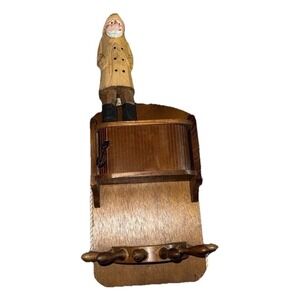 Vintage London Leather Japan Fisherman Key Holder Nautical Wall Rack Organizer